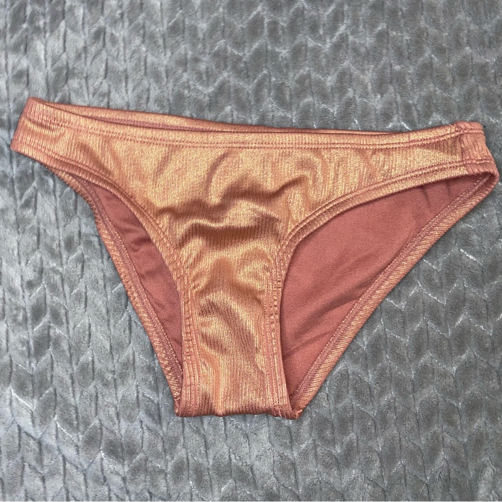 Xhilaration‎ Swim | Bronze Metallic Cheeky Bikini Bottoms | Size XS
